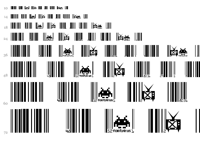 Code Xero font waterfall